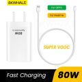 【ZOSR】BKWHALE 80W SUPER VOOC Charger USB Fast Charge Adapter 7A Type C Cable For OPPO RENO 7 8 9 10 Pro + Find X3 X5 X6 K10 Q5 A1 Pro. 