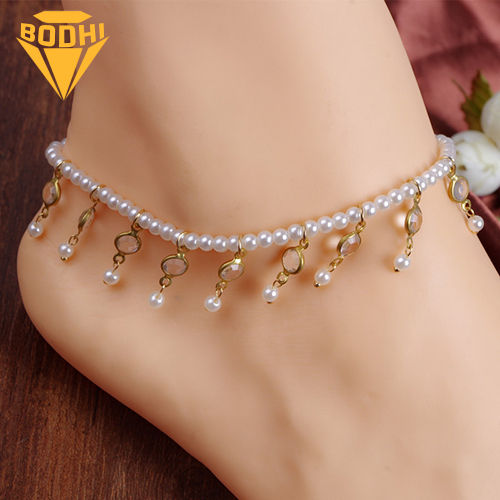 Women's%20Faux%20Pearl%20Rhinestone%20Anklet%20Bracelet%20Tassels%20Barefoot%20Ankle%20Foot%20Jewelry%20-%20Image%203