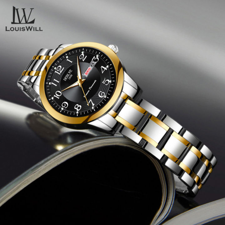 LouisWill%20Ladies%20Watch%20Fashion%20Quartz%20Watch%20Watches%20Steel%20Strap%20Watches%2030M%20Waterproof%20Watch%20Large%20Number%20Dial%20Watches%20Luxury%20Design%20Watch%20Wristwatch%20With%20Calender%20Luminous%20Pointer%20-%20Image%203