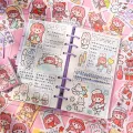 Mini Sticker Book 50 Sheets Cute Girl Heart Stickers Children Cartoon Handbook Material Diary Small Decorative Patterns. 