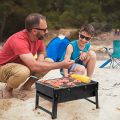 Barbecue Charcoal Grill Folding Lightweight Desktop BBQ Barbecue Grill for Camping Garden Outdoor Travel Summer Picnic Cooking Traveling Home Use Barbecue Tandoori Chicken Griller Carbon Steel. 