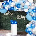 50 Pcs Royal Blue Silver White Baby Blue Balloon  Accessories, for Blue Theme Party Decoration, Weddings, Baby Shower, Birthday Graduation Party Supplies  or Arch Décor - Helium Quality. 