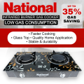 National Low gas, 2 burner portable infrared gas stove with Ceramic  Glass. 