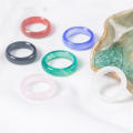 Unisex Agate stone ring Durable Women's Natural Finger rings Jade Agate stone Round jade ring for Casual wear Party accessory Fashion statement Birthday gift Daily Daily . 