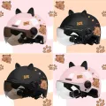 Cute Capybara Sticker Electric Bicycle Helmet Sunscreen Breathable Cycling Helmet with 3D Cat Ears Safety Motorcycle Half Helmet for Kids. 
