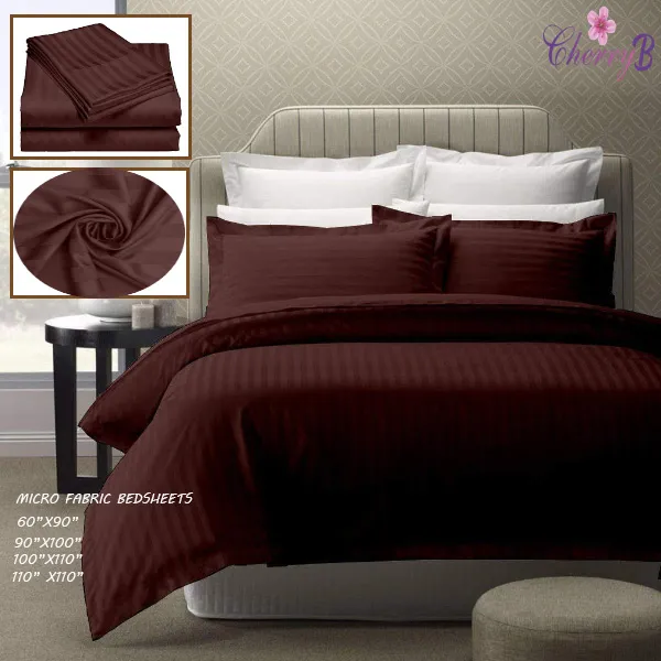 Satin Stripe Bed Sheets