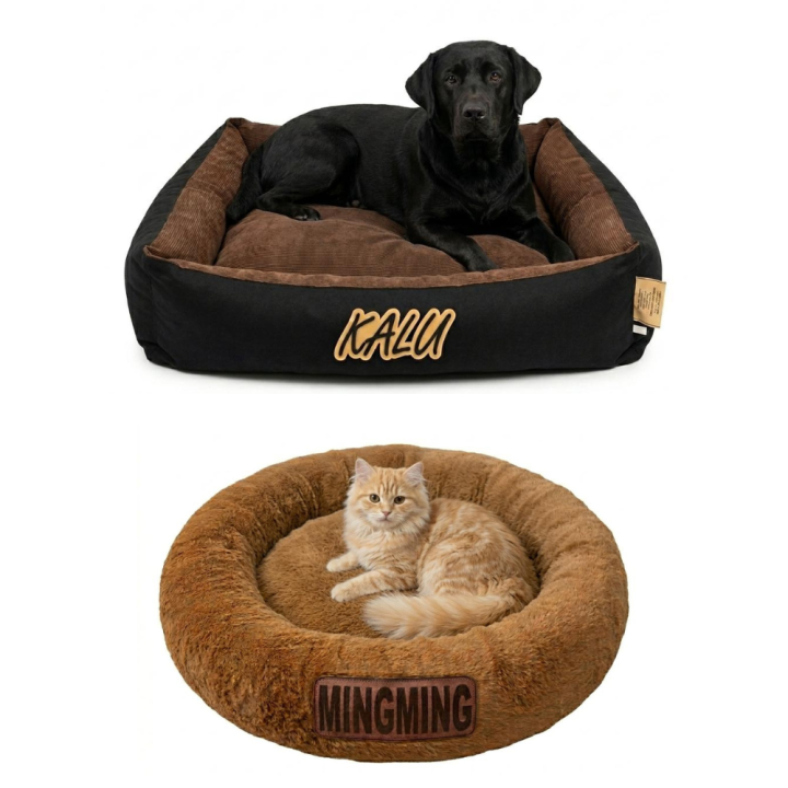Pet bed Washable Sleeping Soft Pets Bed 50cm x 50cm with Customized Pet Name