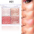 Rose Diamond Highlighter Powder Palette Glitter Face Contour Brighten Makeup Shimmer Illuminate High Light Cosmetic 4 Colors. 