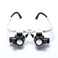 8x 15x 23x Double Eye Loupe Head Wearing Repair Jeweler Watch Clock Magnifier Illuminated Magnifying Glass with LED Light. 