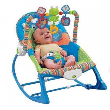 3 in 1 Baby Rocker Music and Vibration Bigger Size Infant to Toddler Rocker Kids Bouncer Baby Swing baby Cot Stroller Trolley Blue Daraz.lk