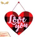 SuperRide Valentine Day Door Decoration Valentine's Day Door Sign Romantic Front Door Hanging Ornament with Red Heart Pattern Happy Valentine's Day Letter Printed Wall Wreath Decor 14 February Decoration Love. 