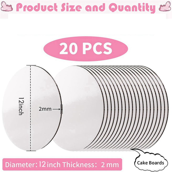 20%20Pcs%20Cake%20Boards%20Cardboard%20Cake%20Rounds%20Cake%20Base%20for%20Cake%20DIY,%20Dessert%20and%20Crafts%20Display%20for%20Baking,%20Cake%20DIY,%20Dessert%20and%20Crafting%2012inch%20-%20Image%202
