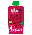 Ella's Kitchen Organic Strawberries, Rhubarb + Apples Baby Food Pouch 4+ Months 120g. 