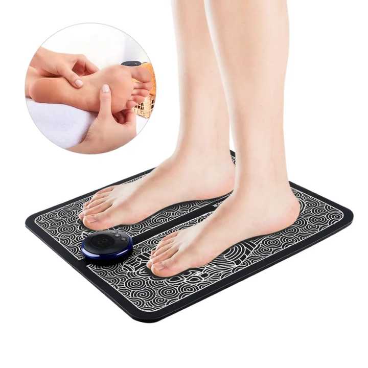 EMS Foot Massager Mat with Muscle Stimulator - Simulated Massage Therapy for Foot, Hands, Arms, Shoulder, Arthritis Pain and Varicose Veins - Drug-Free Pain Relief