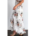Yfashion Women Bohemian Floral Printing Skirt Sexy High Waist Split Summer Beach Irregular Long Skirt For Party. 