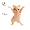 Cat Shape Toy Mini Funny Cartoon Cat Statue Ornament Adorable Dancing Cat Figure Decoration Southeast Asian Buyers' Favorite. 