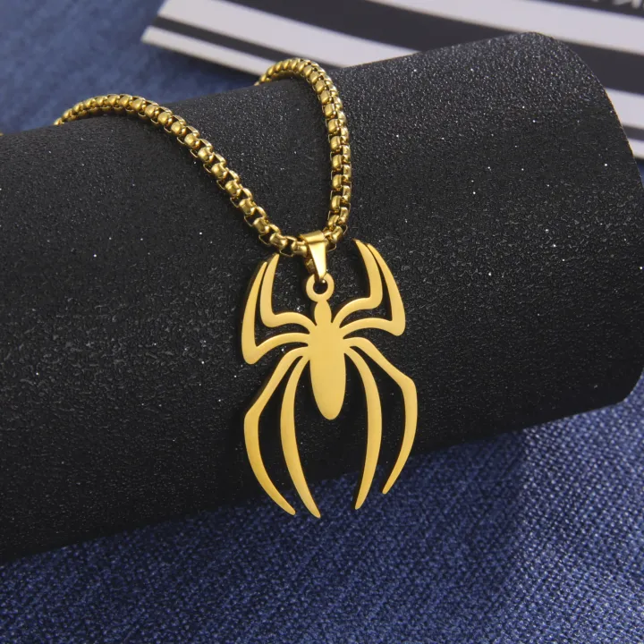 Kpop%20Stainless%20Steel%20Spider%20Pendants%20Chain%20Necklaces%20for%20Mens%20Silver%20Color%20Gold%20Color%20Pearl%20String%20Gothic%20Punk%20Halloween%20Jewelry%20-%20Image%204