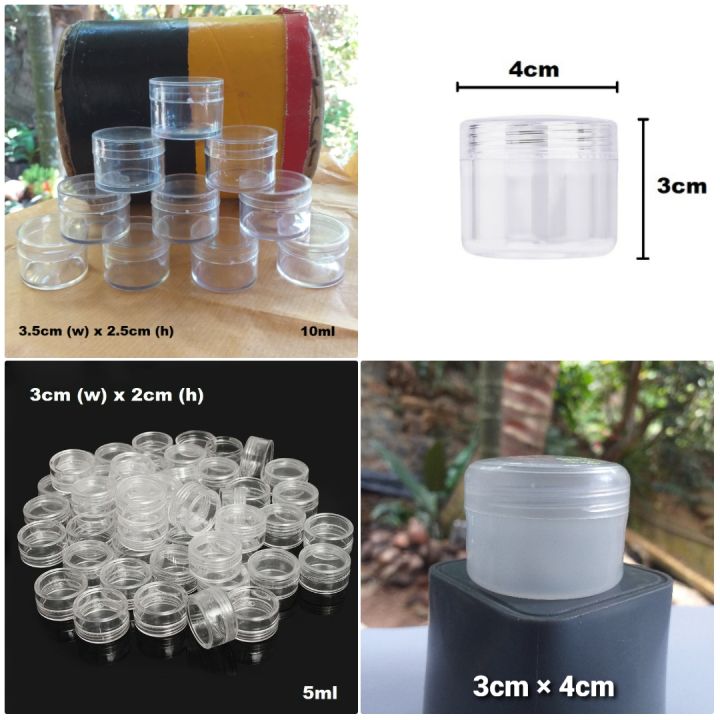 10 pcs portable Cosmetic Sample Refillable Bottles Containers 5g / 10g / 30g Plastic Cream, Spices, Cosmetics, Powder, Storage Jars