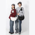 Nylon Japanese Casual Dumpling Bag Easy To Take Care Of White/Black Sports Satchel Girls Large Capacity Canvas Bag for. 