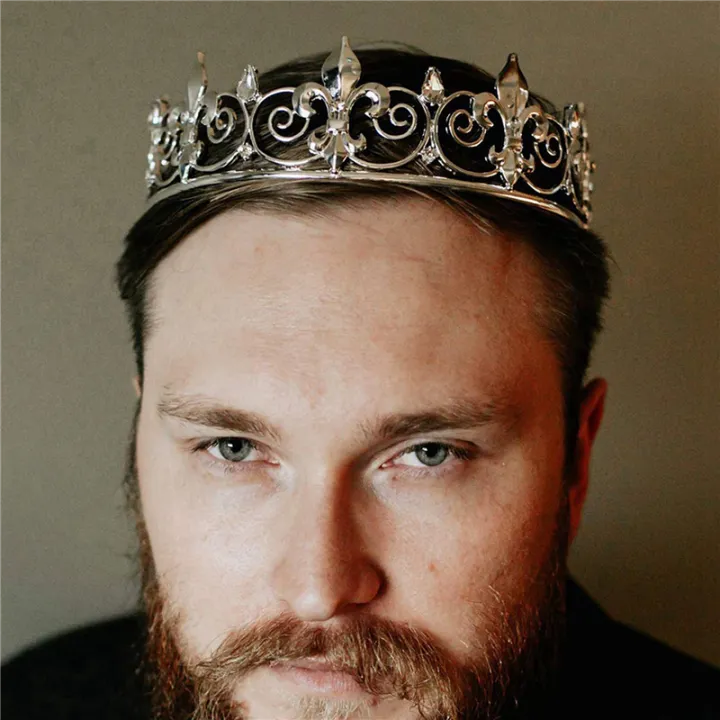 2X%20Royal%20Crown%20for%20Men%20-%20Metal%20Prince%20Crowns%20And%20Tiaras,Full%20Round%20Birthday%20Party%20Hats,Medieval%20Accessories(Silver)%20-%20Image%204