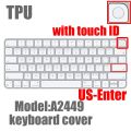For Apple Magic wireless keyboard cover iMac Keyboard case TPU 0.13mm Thin and transparent A2449 A2450 Keyboard protective film. 