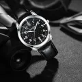 【Miga Plaza】 Men Watch Classic Style Leather Strap Watch Waterproof Quartz Leather Strap Boy Watch. 