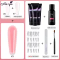 Monja 7Pcs/Set Nail Art UV Builder Gel Nail Quick Extension Color Nail Tip French Nail Tip Form DIY Manicure Tool Set. 