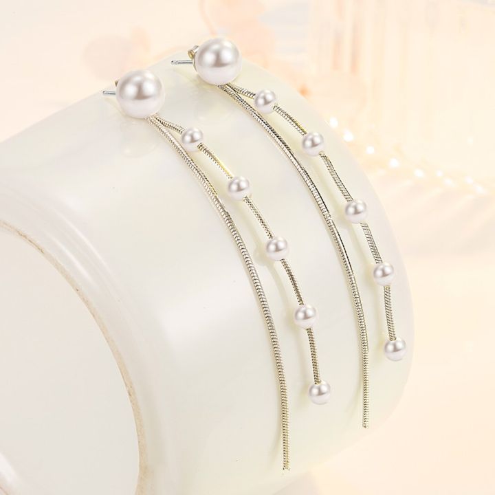 %E3%80%90ZOSR%E3%80%91925%20Sterling%20Silver%20%20Women's%20Fashion%20Jewelry%20High%20Quality%20Pearl%20Long%20Tassel%20Drop%20Simple%20Back%20Hanging%20Earrings%20Ear%20Cuff%20-%20Image%205