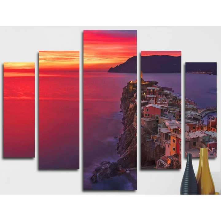 Five%20(5)Pieces%20Modern%20HD%20Printed%20Home%20Decor%20Wall%20Art%20Framed%20%20-%20%20City%20In%20Evening%20-%20Image%203