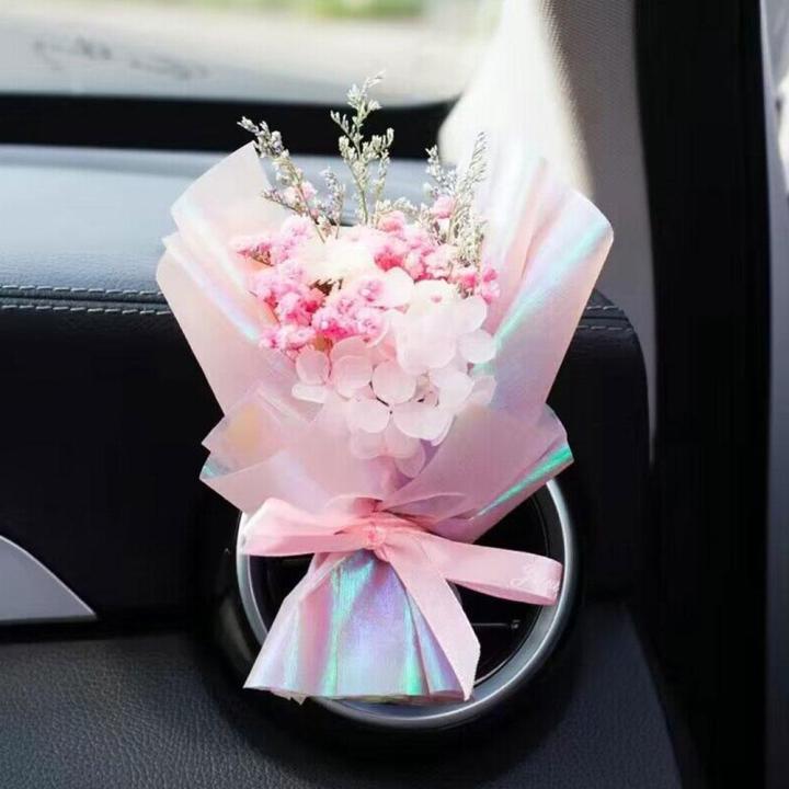 Car Eternal Bouquet Inner Car Perfume Out Air Dried Flower Bouquet Mini Mouth Flower Clip Flower Creative Auto Accessories Accessories