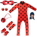 Children's Anime Ladybird Costume with Mask Girl Cosplay Carnival Party Stage Performance Clothing for Kids Girls. 