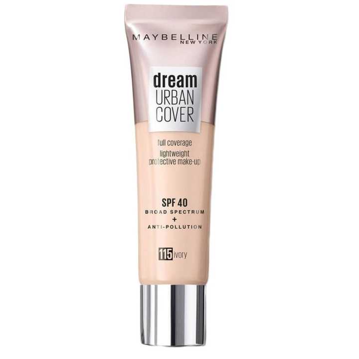Maybelline Dream Urban Cover Flawless Coverage Foundation Makeup, SPF 40 30ML