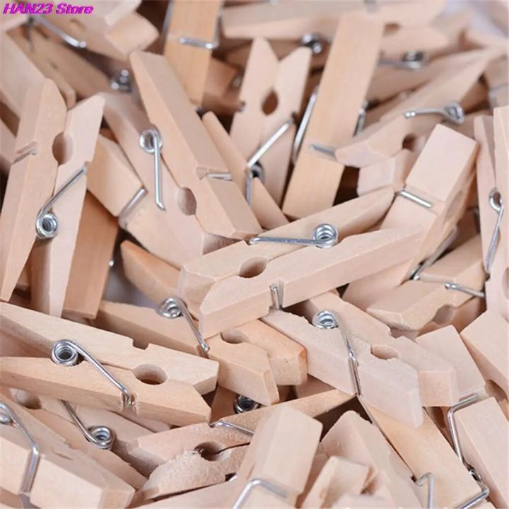 50%20PCS%20Very%20Small%20Mine%20Size%2025mm%20Mini%20Natural%20Wooden%20Clips%20For%20Photo%20Clips%20Clothespin%20Craft%20Decoration%20Clips%20Pegs%20-%20Image%204