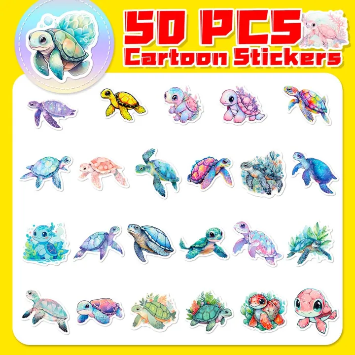 10/50pcs%20Blue%20Sea%20World%20Turtle%20Stickers%20Pack%20for%20Kid%20Cartoon%20Graffiti%20Decals%20Scrapbooking%20Luggage%20Laptop%20Skateboard%20Wall%20Sticker%20-%20Image%205