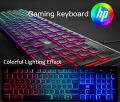 Hp K550F RGB Gaming Keyboard Colorful Lighting Effect Smrt Keyboard Stalish Desing With Integrated Metal Penal Keyboard. 