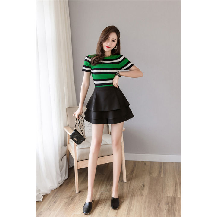 bellylady%20Women%20Sweet%20Skirt%20High%20Waist%20Double-layered%20A-line%20Flared%20Casual%20ni%20Skirt%20With%20Shorts%20color%20-%20Image%205