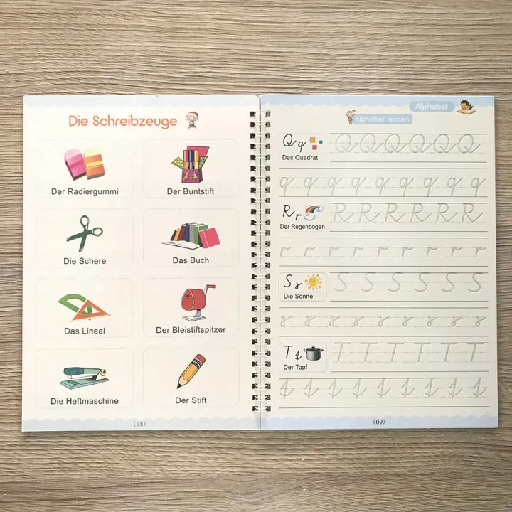 German%20Children's%20Books%2013x19cm%20Deep%20Groove%20Magic%20Book%20Alphabet%20Learning%20Numbers%20Free%20Handwritten%20German%20Magic%20Practice%20Copybook%20-%20Image%205