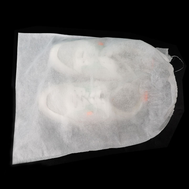 5/25/50PCS%20Dust%20Proof%20Shoe%20Bag%20Drawstring%20Shoe%20Storage%20Bag%20Non%20Woven%20Fabric%20Handbag%20White%20Shoe%20Covers%20for%20Travel%20-%20Image%203