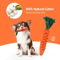 Benepaw Cotton Dog Rope Toy Eco-friendly Carrot-shaped Puppy Teething Toys For Boredom Training Indoor/Outdoor Pet Chew. 