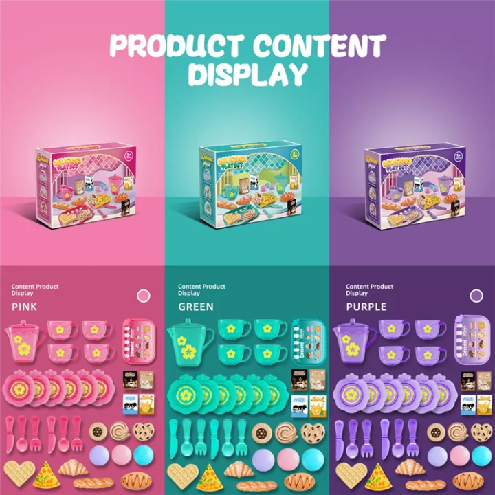 33pcs%20Play%20House%20Kitchen%20Toy%20Set%20Children%20Tea%20Party%20Play%20Set%20for%20Kids,%20Role%20Playing%20Toy%20with%20Dessert%20and%20Tableware%20Pink%20-%20Image%205