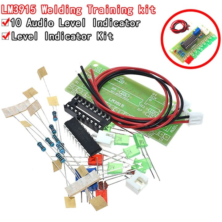 Produktbild von 4× LM3915 Audio Pegel Anzeige DIY Bausatz – 10 LED Sound Spektrum Analyzer, DC 9–12V, Einfach Zu Löten, Für Audioprojekte