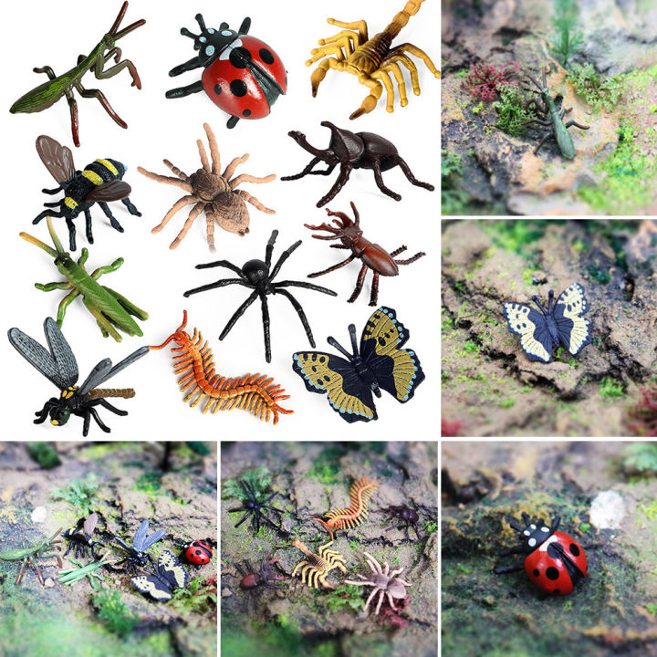 SF 6pcs/set Simulation Insect Model Mini Insect Butterfly Ladybug ...