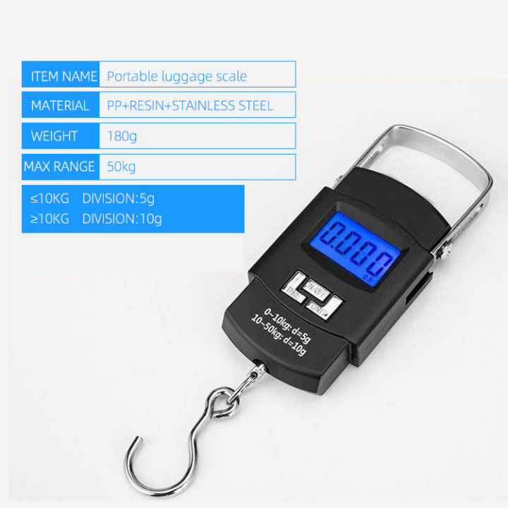 50Kg/10g%20Portable%20LCD%20Display%20Luggage%20Weight%20Digital%20Electronic%20Scale%20Pocket%20Weighing%20Hanging%20Fishing%20Hook%20Scale%20-%20Image%202