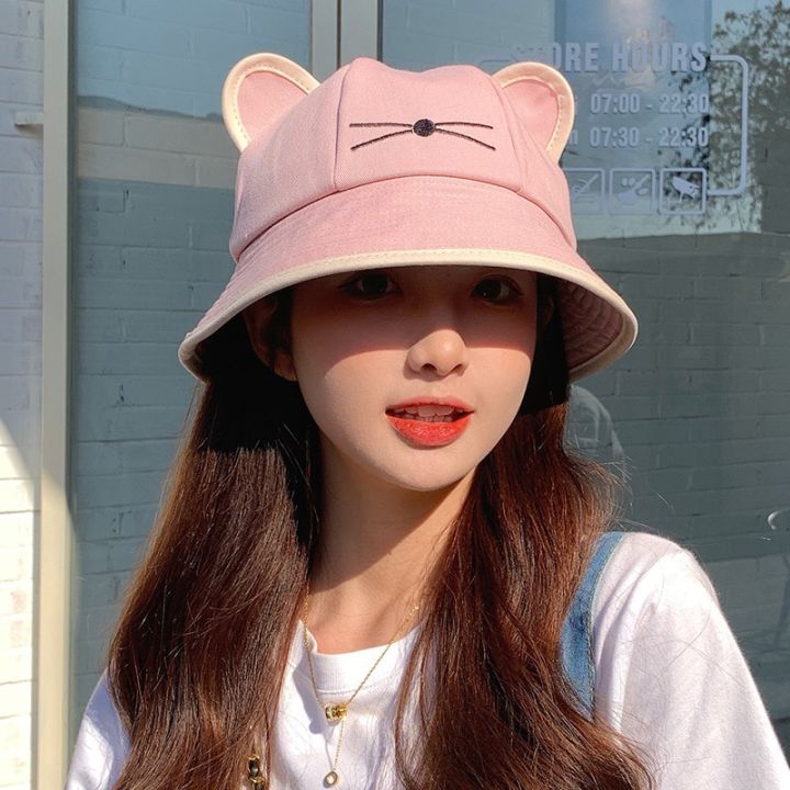 Cute%20Cartoon%20Cat%20Ears%20Women%20Bucket%20Hat%20Summer%20Outdoor%20Sun%20Hats%20Ladies%20Girls%20Panama%20Cap%20-%20Image%202