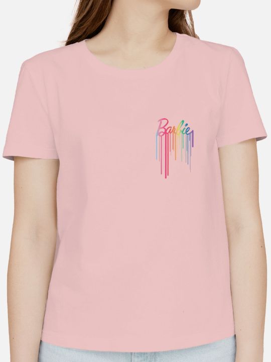 Barbie Girl T-shirt Pink Color Women's Tshirts 100% Cotton