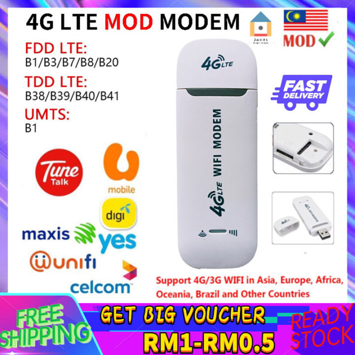 【Malaysia Spot Sale】Modified / Modded/ Unlocked RS810 mifi 4G LTE Unlimited WiFi Tethering Hotspot Modem Plug Play (USB Dongle Broadband )