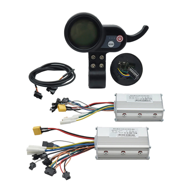 60V 25A Brushless Controller Dual Motor+36V-60V LCD Display Dashboard ...