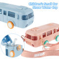 Car Straw Water Cup 500ml Portable Bus Water Bottle with Shoulder Strap Leak-Proof Kids Small Square Drinking Cup Cute Water Jug. 