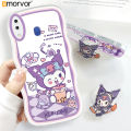 AMORVOR for Samsung M20 Back Cover With Free Holder Cartoon Anime Soft Wavy Phone Case Camera Protection Transparent TPU Soft Cover. 