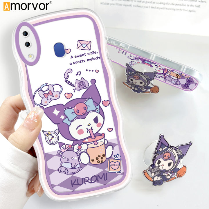 AMORVOR%20for%20Samsung%20M20%20Back%20Cover%20With%20Free%20Holder%20Cartoon%20Anime%20Soft%20Wavy%20Phone%20Case%20Camera%20Protection%20Transparent%20TPU%20Soft%20Cover%20-%20Image%202